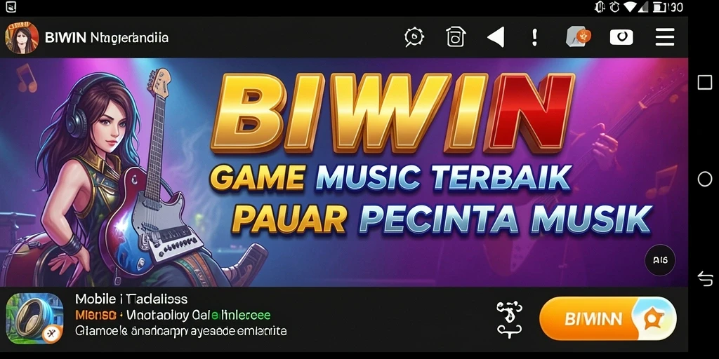 Screenshot gameplay menunjukkan pengalaman bermain musik yang seru.