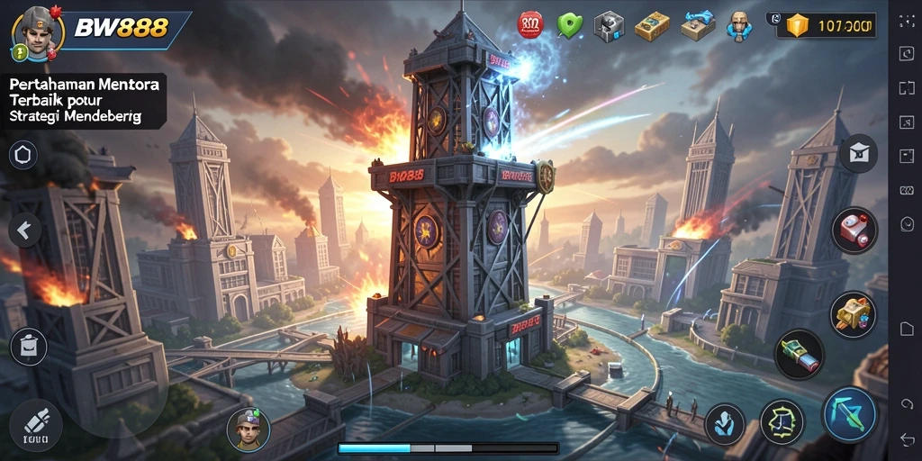 Screenshot BW888 menunjukkan aksi seru dalam game Tower Defense.