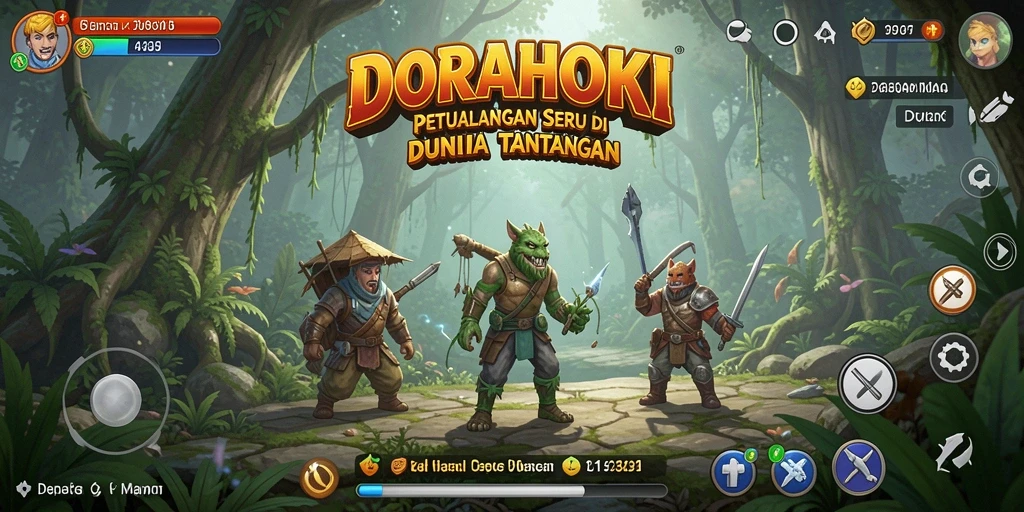 Gameplay DORAHOKI dengan aksi petualangan mendebarkan.