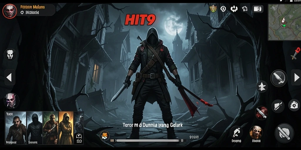 Screenshot gameplay menakutkan dari HIT9 yang menunjukkan atmosfer Horror yang kental.