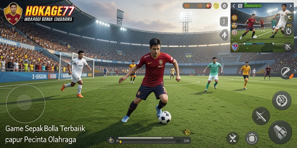 Tampilan gameplay HOKAGE77 yang mendebarkan di lapangan sepak bola.