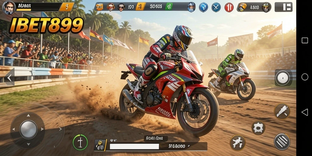 Gameplay balap motor yang mendebarkan dan intens.