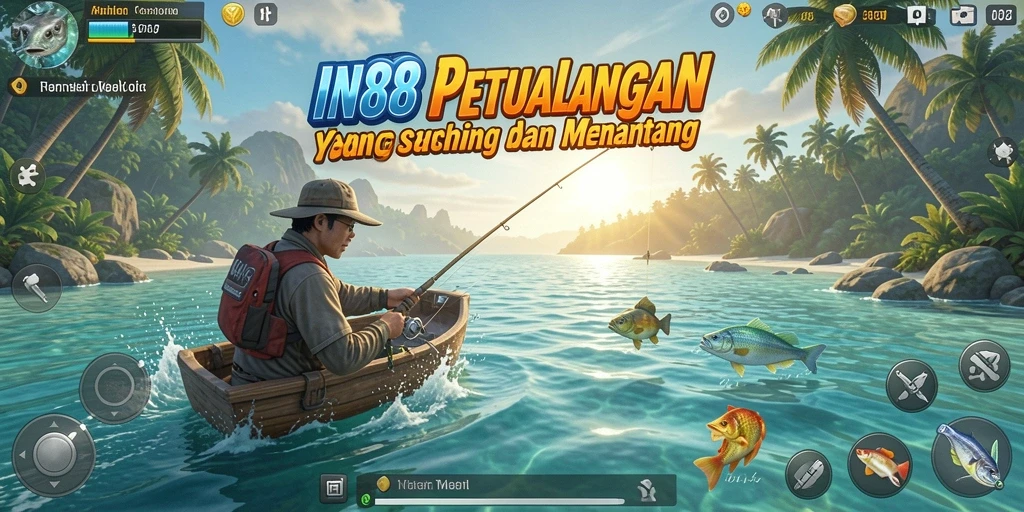Screenshot gameplay IN88 menampilkan momen menangkap ikan yang mendebarkan.