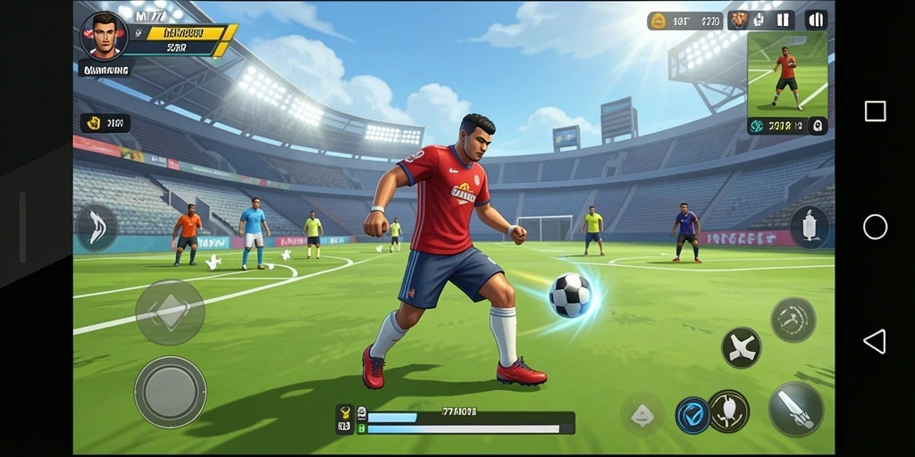 Screenshot gameplay MT777 yang menunjukkan aksi olahraga yang intens.