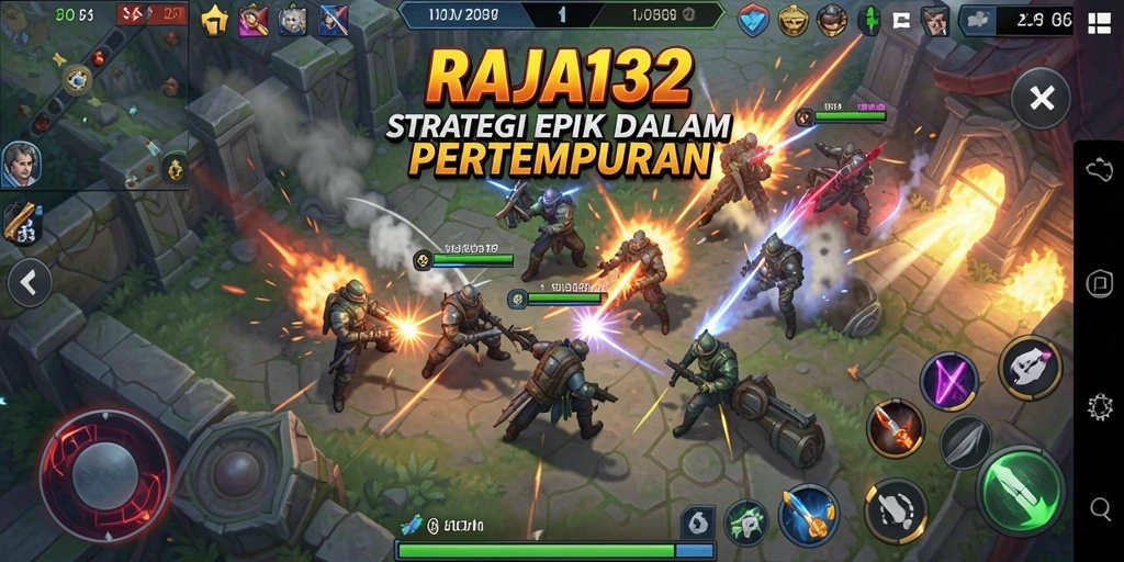 Screenshot utama RAJA132 menampilkan pertempuran strategi mendebarkan.