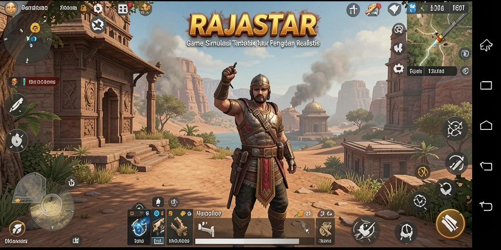 Tampilan gameplay <strong>RAJASTAR</strong> saat membangun kota virtual yang menakjubkan.