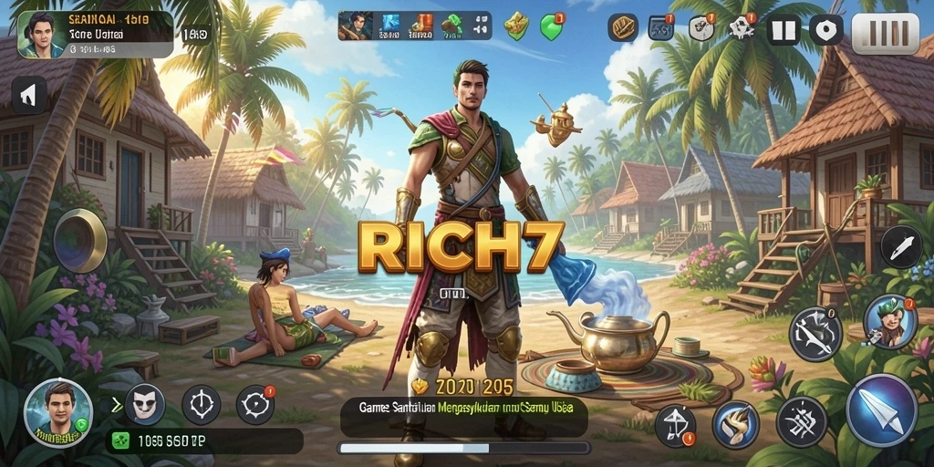 Gameplay RICH7 yang penuh warna dan menyenangkan.