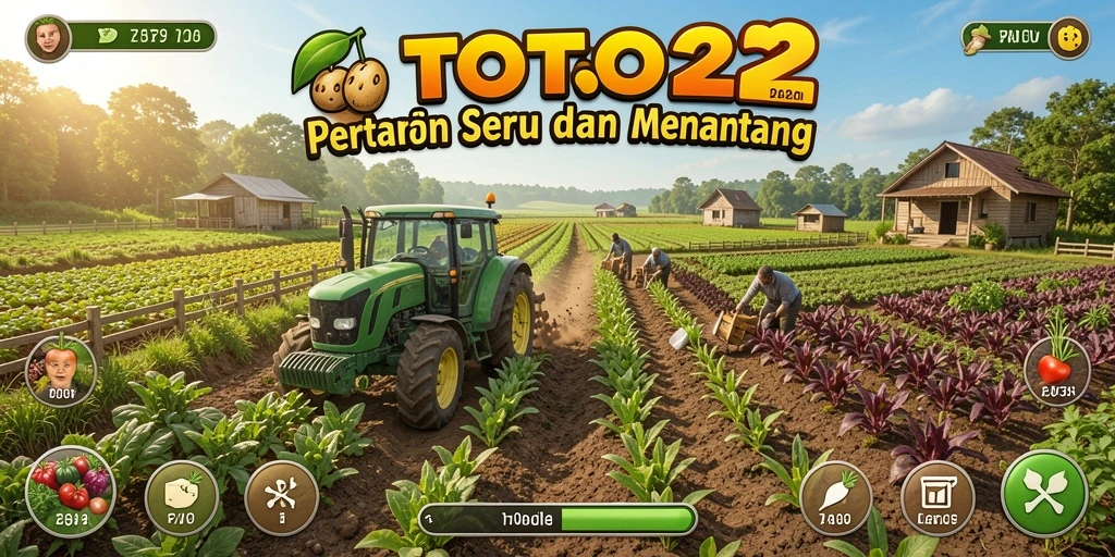 Screenshot gameplay TOTO22 yang menunjukkan aktivitas pertanian yang menyenangkan.